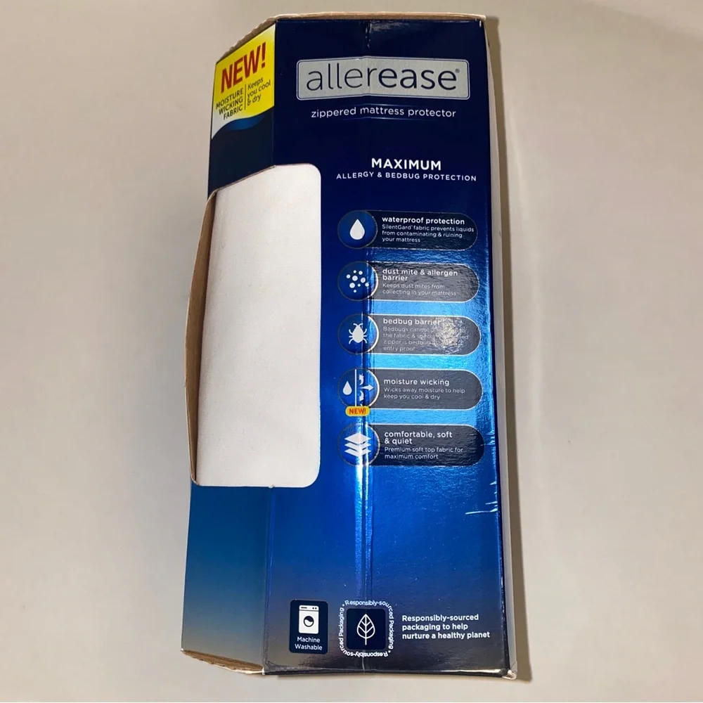 NEW Allerease zippered FULL mattress protector
